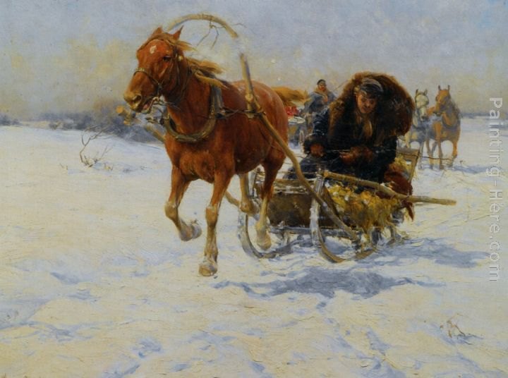 Alfred von Kowalski Wierusz Sleigh Ride